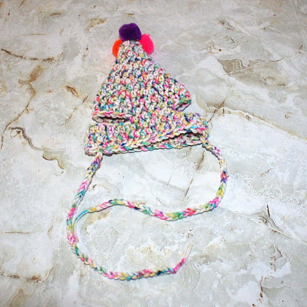 HAND CRAFTED Crochet Party Hat Costume Photo Prop Celebration Birthday - Picture 3 of 15